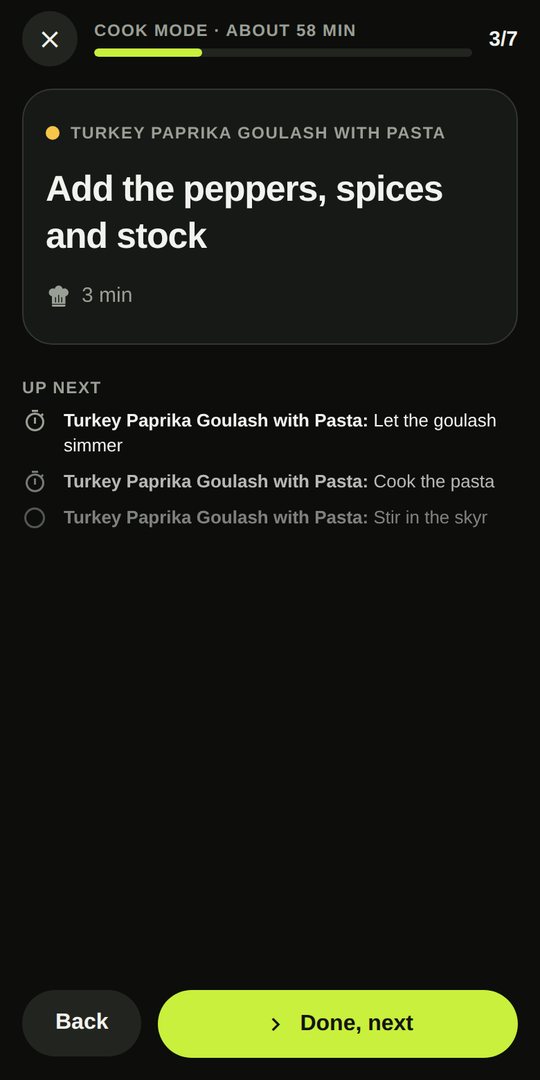 Cook mode with timer