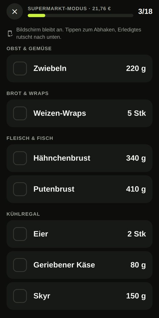 Supermarkt-Modus